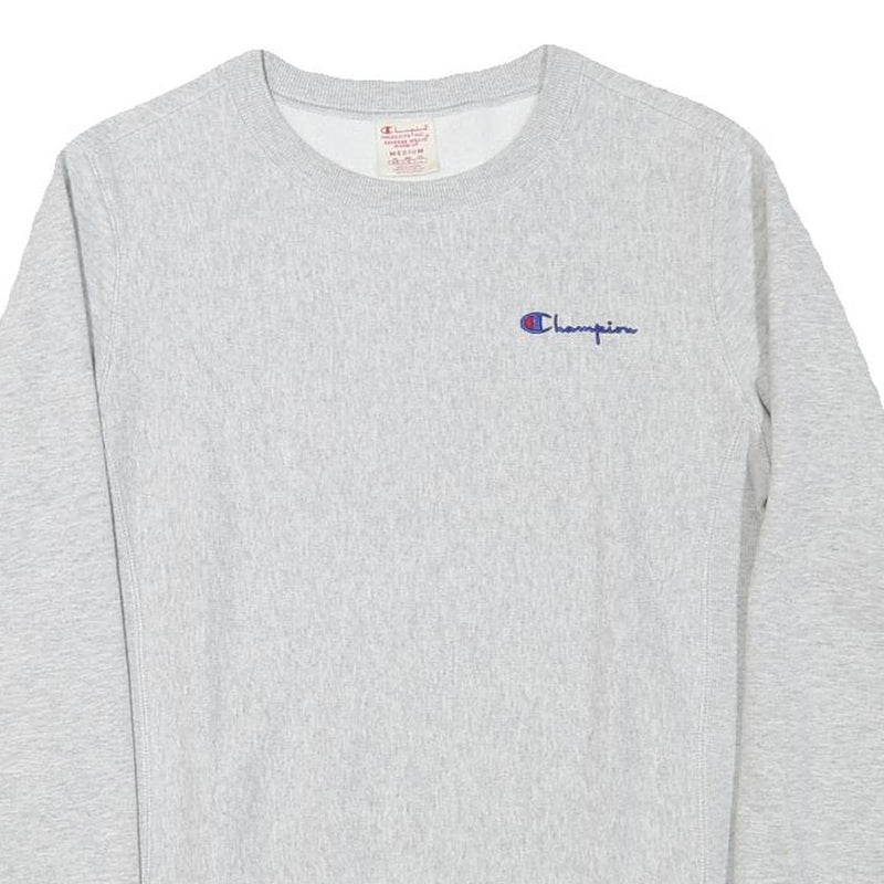 CHAMPION Mens Grey Crew Neck M Cotton Blend Pullover Sweatshirt