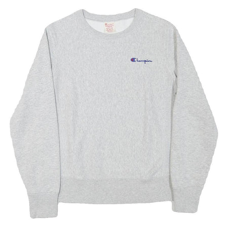 CHAMPION Mens Grey Crew Neck M Cotton Blend Pullover Sweatshirt