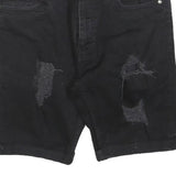 FIRETRAP Mens Black Casual Denim Distressed Shorts M W30 Cotton Blend