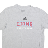 ADIDAS Mens Grey Lions Varsity Club Graphic T-Shirt L Short Sleeve Crew Neck