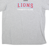 ADIDAS Mens Grey Lions Varsity Club Graphic T-Shirt L Short Sleeve Crew Neck
