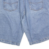PREGO Mens Shorts Blue Denim Casual L W36 Relaxed Fit Cotton Blend