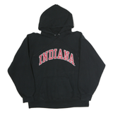 HANES Mens Black Indiana Hooded M Pullover Sweatshirt Cotton Casual
