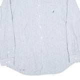 NAUTICA Mens Blue Striped Cotton Shirt XL Button Down Casual Classic