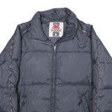 KAPPA Mens Navy Blue Jacket L Zip Puffer Lightweight Logo Tape Sport Casual