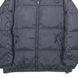KAPPA Mens Navy Blue Jacket L Zip Puffer Lightweight Logo Tape Sport Casual