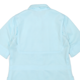 WHITE SISTER Womens Light Blue Basic Shirt Short Sleeve Point Collar M Summer