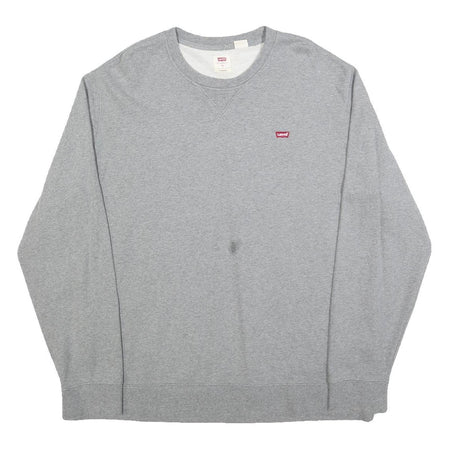 LEVI'S Mens Grey Crew Neck Cotton Blend Pullover XL Long Sleeve Sweatshirt