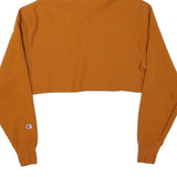 CHAMPION Womens Brown Crop Hoodie XS Casual Drawstring Sweatshirt