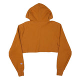 CHAMPION Womens Brown Crop Hoodie XS Casual Drawstring Sweatshirt