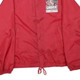 Mens Red Polyester Blend Button Jacket M Plain Lightweight Casual