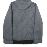 COLUMBIA Womens Grey Pinstripe Outdoor Jacket S Polyester Blend Zip Hooded