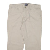 NAUTICA Mens Beige Cotton Blend Regular Straight Trousers W36 L25 Classic Casual