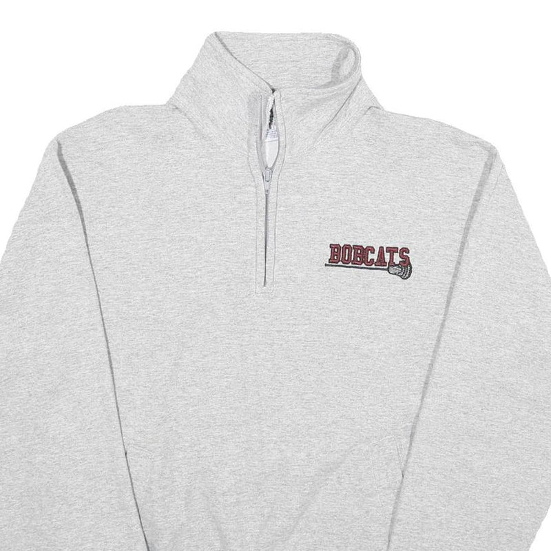 CHAMPION Mens Grey Bobcats 1/4 Zip M Sweatshirt Athletic Sportswear