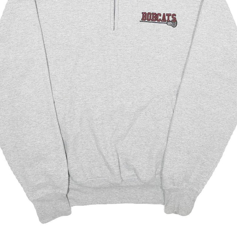 CHAMPION Mens Grey Bobcats 1/4 Zip M Sweatshirt Athletic Sportswear