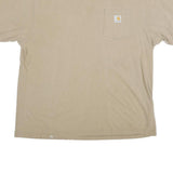 CARHARTT Mens Beige Pocket T-Shirt XL Short Sleeve Crew Neck Classic Cotton