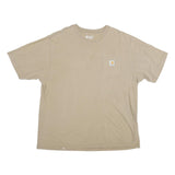 CARHARTT Mens Beige Pocket T-Shirt XL Short Sleeve Crew Neck Classic Cotton