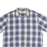 CARHARTT Mens Blue Beige & White Plaid Shirt 2XL Cotton Short Sleeve Casual