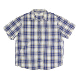 CARHARTT Mens Blue Beige & White Plaid Shirt 2XL Cotton Short Sleeve Casual