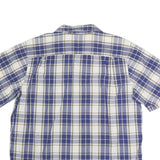 CARHARTT Mens Blue Beige & White Plaid Shirt 2XL Cotton Short Sleeve Casual