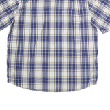CARHARTT Mens Blue Beige & White Plaid Shirt 2XL Cotton Short Sleeve Casual