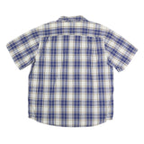 CARHARTT Mens Blue Beige & White Plaid Shirt 2XL Cotton Short Sleeve Casual