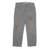 CARHARTT Mens Cotton Blend Grey Relaxed Fit Straight Trousers W30 L25 Workwear
