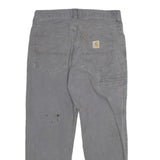 CARHARTT Mens Cotton Blend Grey Relaxed Fit Straight Trousers W30 L25 Workwear