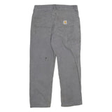 CARHARTT Mens Cotton Blend Grey Relaxed Fit Straight Trousers W30 L25 Workwear