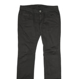 PHARD Womens Black Regular Fit Straight Cotton Blend Trousers W34 L36 Casual