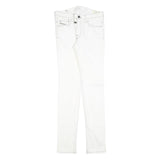 DIESEL Womens White Slim Skinny Denim Jeans Cotton Blend W27 L34 Zip Pocket