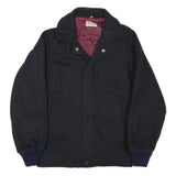 WEINSTOCKS Mens Black Cotton Blend Bomber Jacket S Woven Zip Up Casual