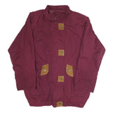 CURRENT SEEN Womens Maroon Jacket M Cotton Blend Zip Plain Casual Lightweight
