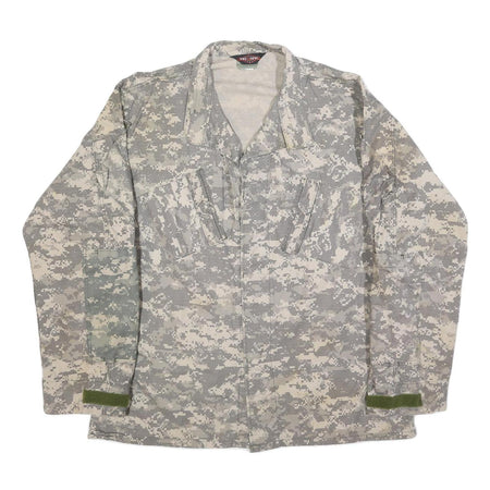 TRU-SPEC Mens Grey Camouflage Button Jacket XL Cotton Blend Military Combat