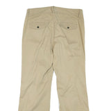 TOMMY HILFIGER Womens Cotton Blend Beige Relaxed Straight Trousers W35 L31
