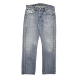 LEVI'S 501 Mens Jeans Blue Regular Straight Denim Medium W34 L32 Classic Button