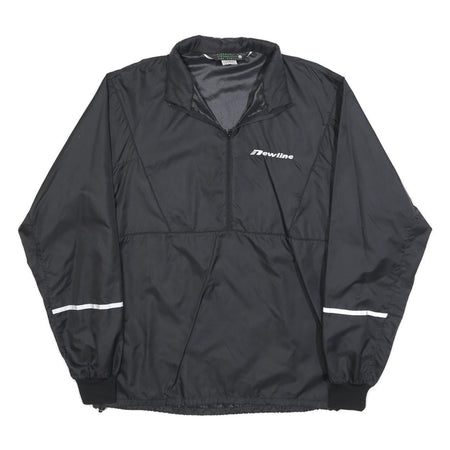 NEWLINE Mens Black Sports Jacket L Polyester Blend Plain Zip Athletic Outdoor
