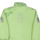 Womens Green Lightweight Polyester Blend Jacket L Embroidered Detail Zip Closure