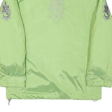 Womens Green Lightweight Polyester Blend Jacket L Embroidered Detail Zip Closure