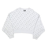 NIKE Womens White Crew Neck M Cotton Blend Sweatshirt Logo Print