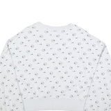 NIKE Womens White Crew Neck M Cotton Blend Sweatshirt Logo Print