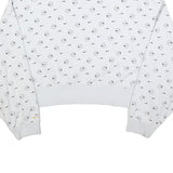 NIKE Womens White Crew Neck M Cotton Blend Sweatshirt Logo Print