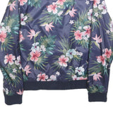 JACK WOLFSKIN Womens Blue Floral Bomber Jacket S Polyester Lightweight Zip
