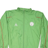 LE COQ SPORTIF Mens Green White XL Nylon Jacket Zip Sportswear Lightweight