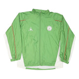 LE COQ SPORTIF Mens Green White XL Nylon Jacket Zip Sportswear Lightweight