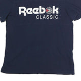 REEBOK Mens Blue Classic T-Shirt M Short Sleeve Crew Neck Printed Logo