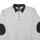 SCANDIA WOODS Mens Grey & Black Collar L Cotton Blend Sweatshirt Pullover