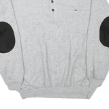 SCANDIA WOODS Mens Grey & Black Collar L Cotton Blend Sweatshirt Pullover