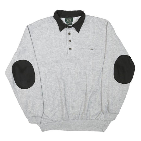 SCANDIA WOODS Mens Grey & Black Collar L Cotton Blend Sweatshirt Pullover