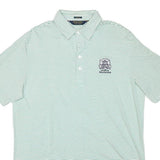 RALPH LAUREN Mens Green & White Striped Golf Short Sleeve Polo Shirt L Golf
